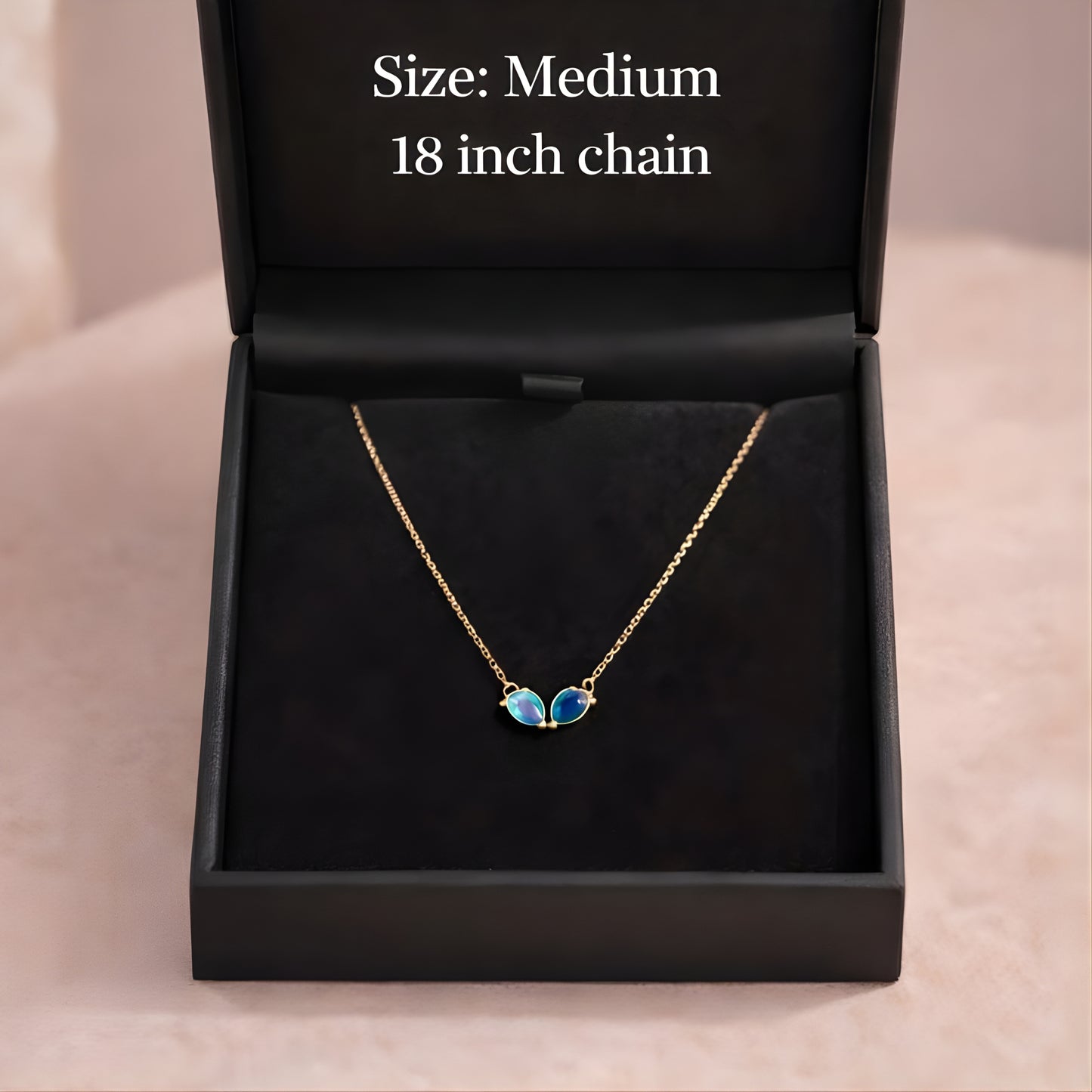 Green Stone Pendant Necklace – Minimalist Gold Color Chain, Dainty Everyday Jewelry Gift for Women