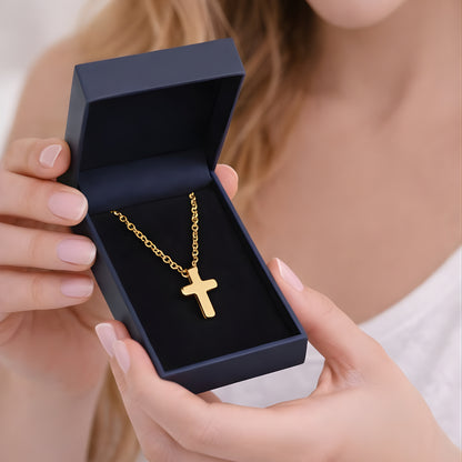 Minimalist Gold Color Cross Necklace – Faith Inspired Pendant Jewelry