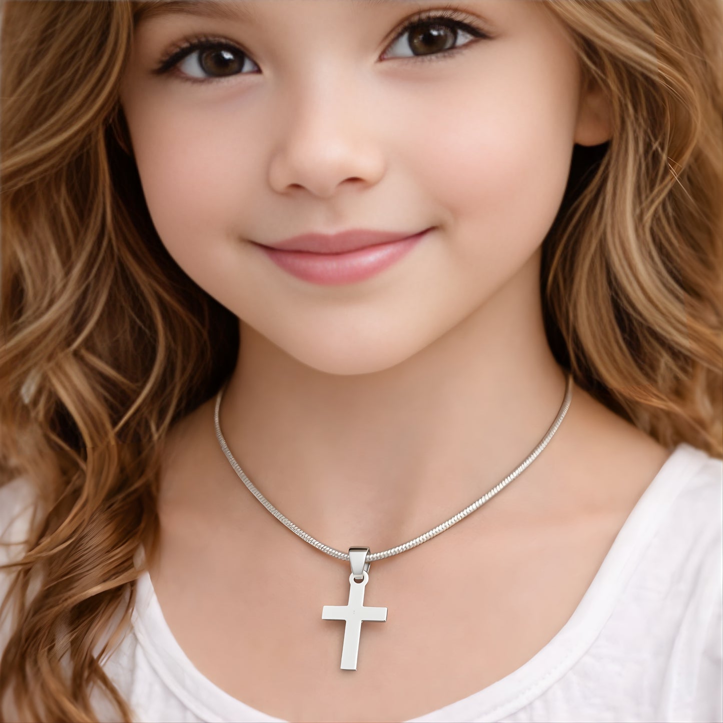 Minimalist Gold Color Cross Necklace – Dainty Christian Pendant, Everyday Faith Jewelry Gift