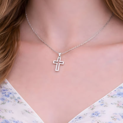 Gold Color Cross & Medallion Necklace – Minimalist Faith Pendant, Dainty Christian Jewelry Gift