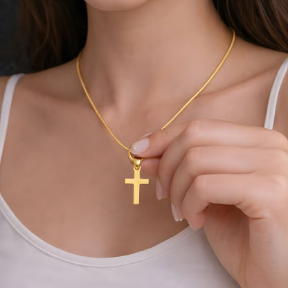 Minimalist Gold Color Cross Necklace – Dainty Christian Pendant, Everyday Faith Jewelry Gift