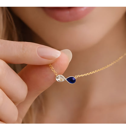 Green Stone Pendant Necklace – Minimalist Gold Color Chain, Dainty Everyday Jewelry Gift for Women