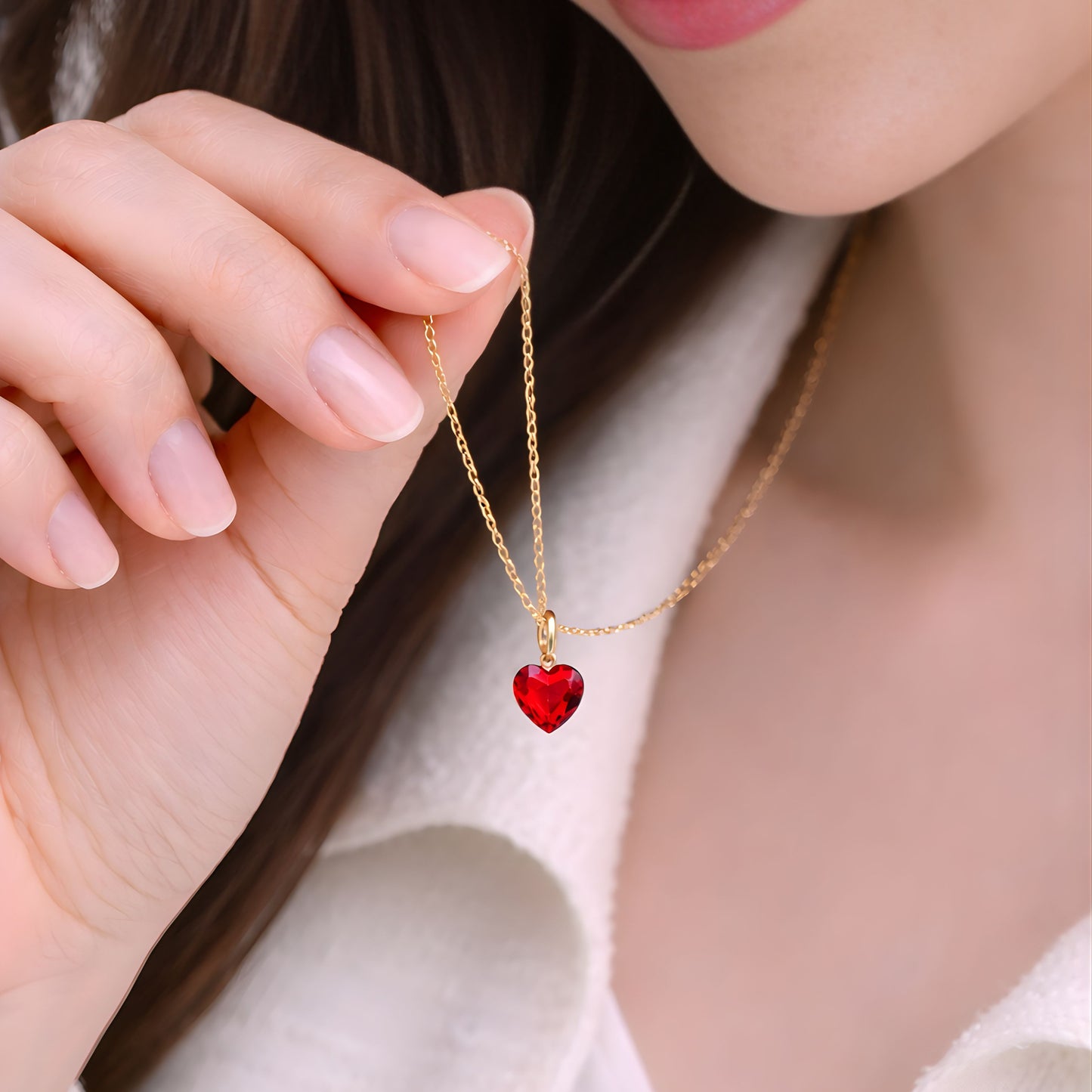 Minimal Gold Heart Pendant Necklace