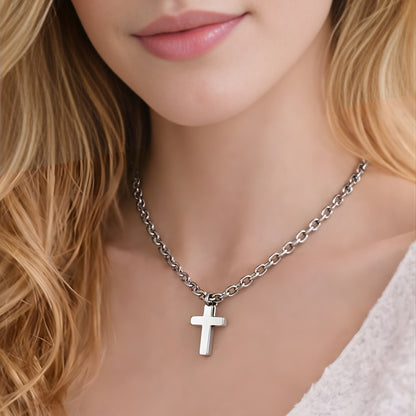 Minimalist Gold Color Cross Necklace – Faith Inspired Pendant Jewelry