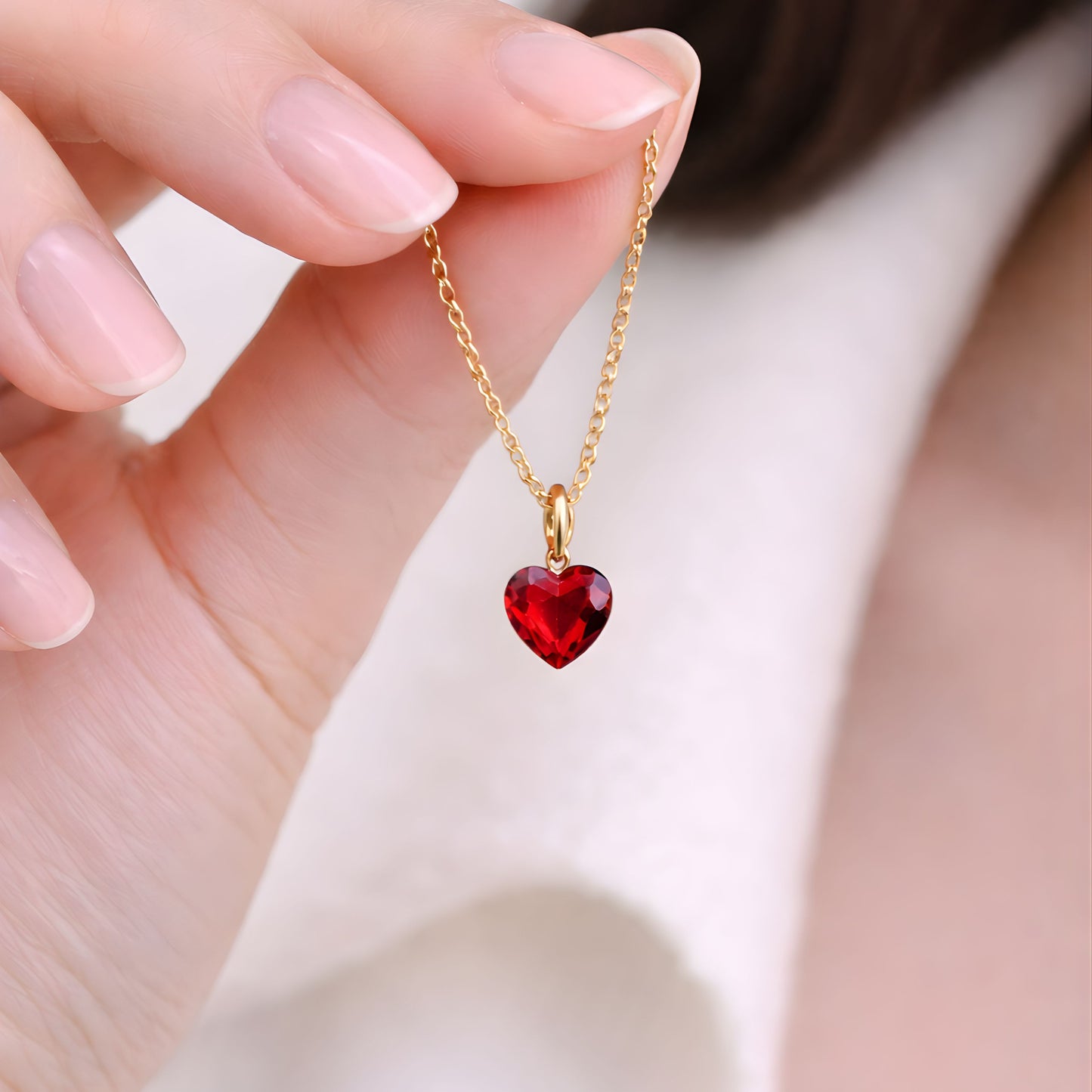 Minimal Gold Heart Pendant Necklace