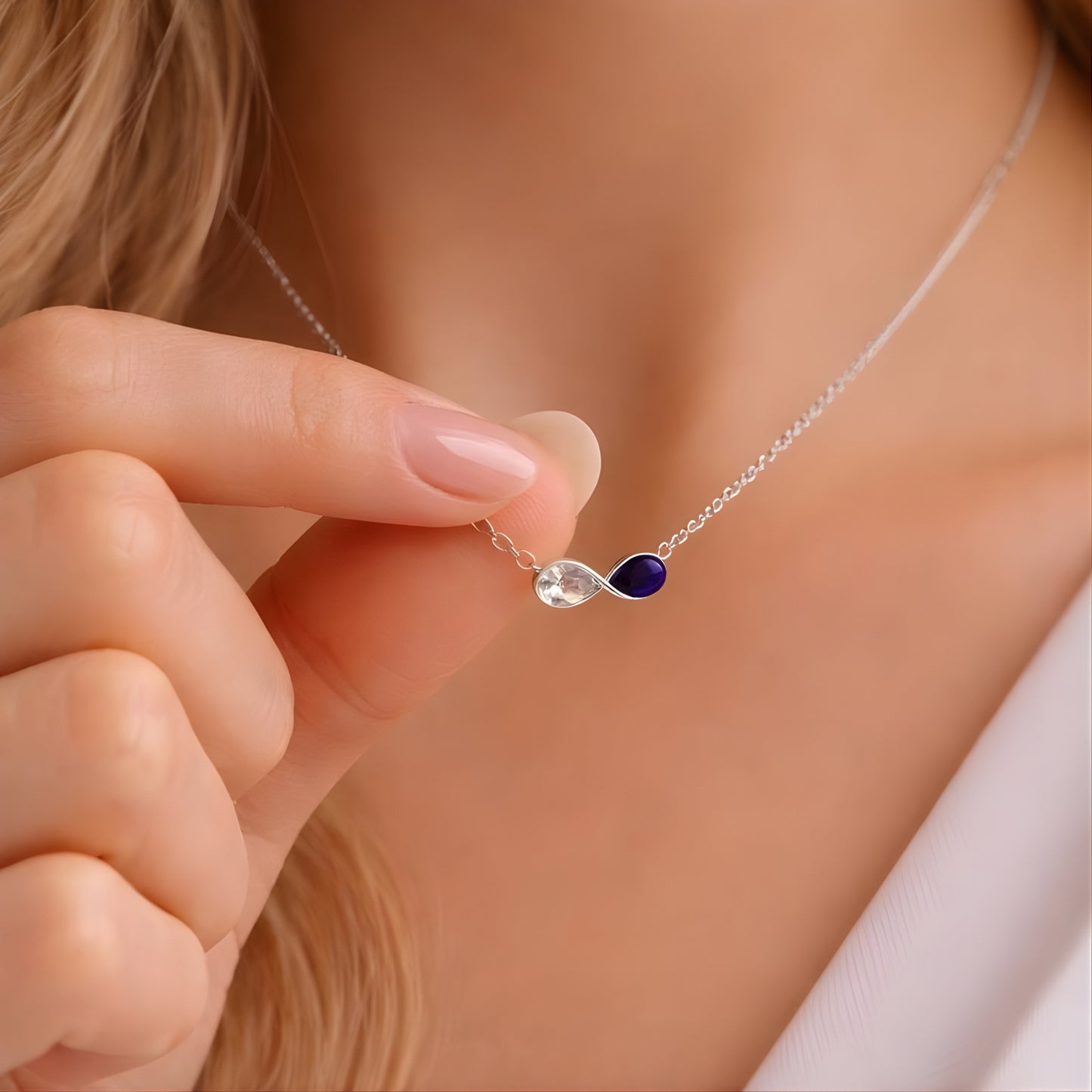 Green Stone Pendant Necklace – Minimalist Gold Color Chain, Dainty Everyday Jewelry Gift for Women