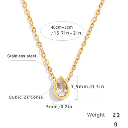 Minimal Gold Teardrop Necklace for Women | Dainty Gold Pendant Necklace | Everyday Elegant Jewelry Gift