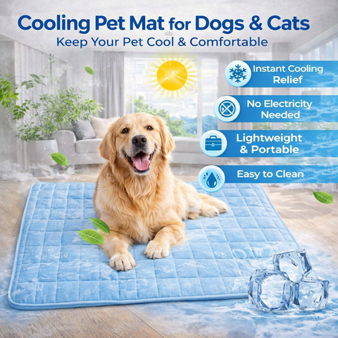 Cooling Pet Mat for Dogs & Cats | Summer Heat Relief Pad | Self-Cooling & Portable