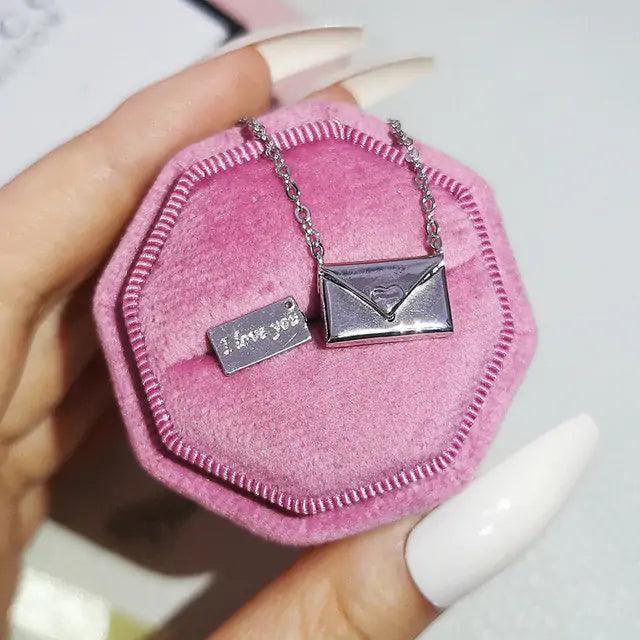 Envelop Love Letter Silver Necklace